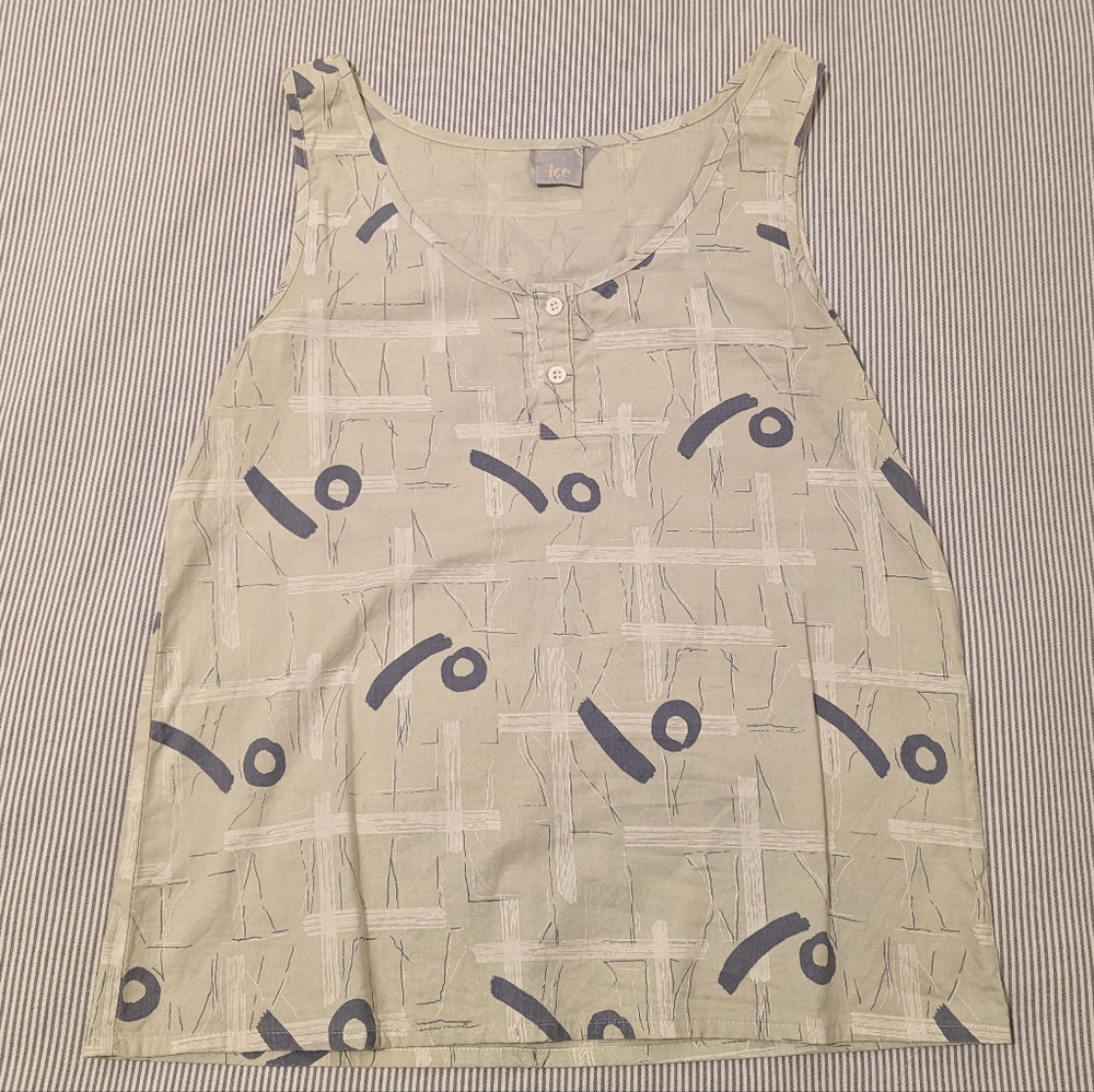 Vintage 80s Abstract Sleeveless Blouse